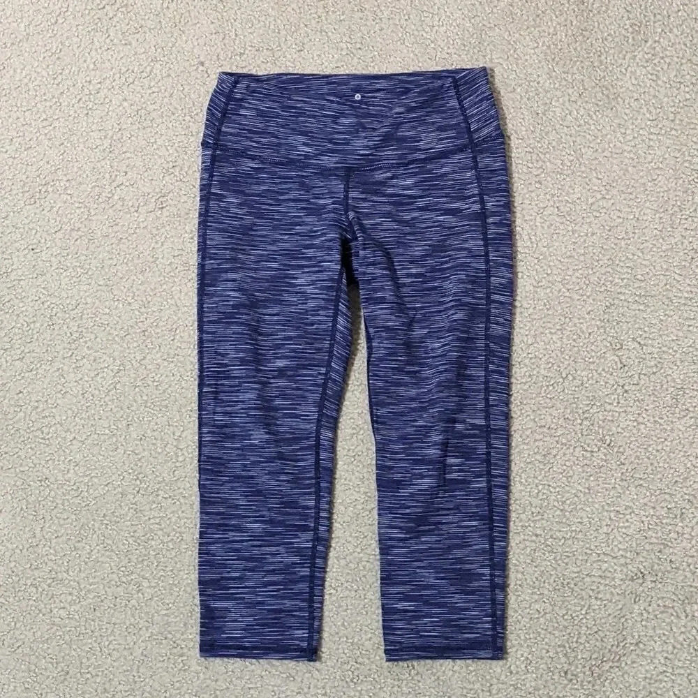 Athleta Energy Chaturunga Capri Leggings | Color Blue Purple Space Dye | Size S